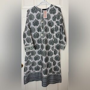 Junaid Jamshed printed cotton 3 piece outfit kurta dupatta shalwar/pants Small